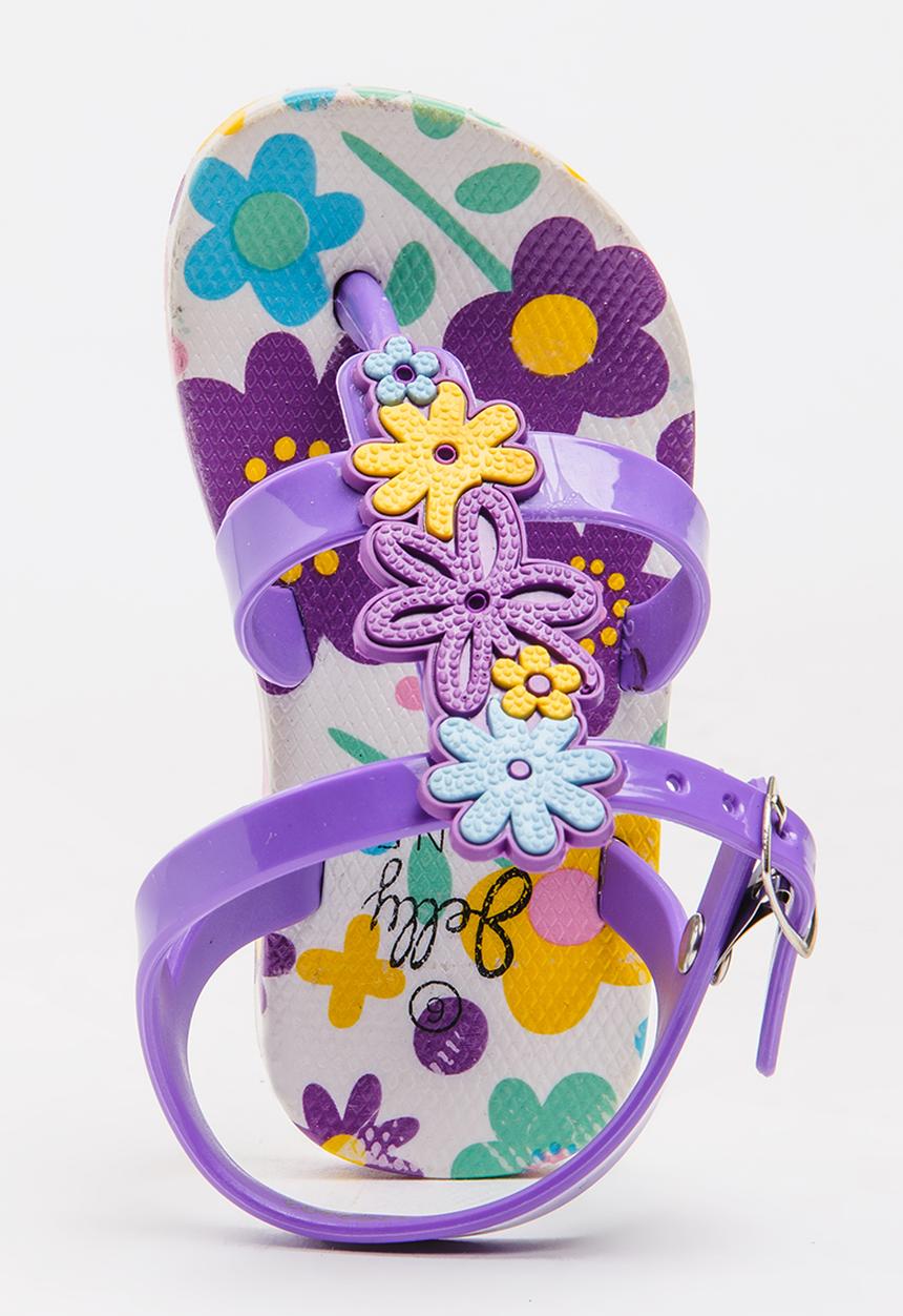 Foot Focus - Floral Sandal Mid Purple
