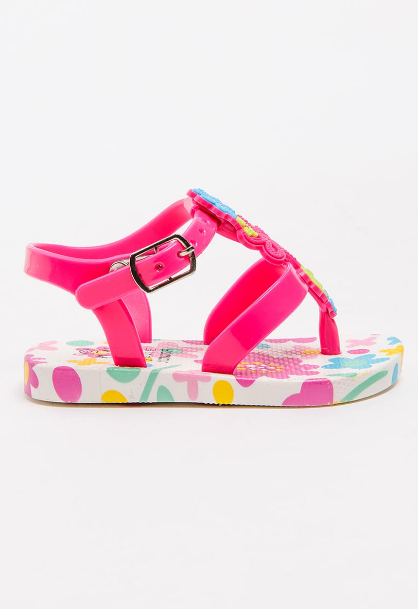 Foot Focus - Floral Sandal Dark Pink