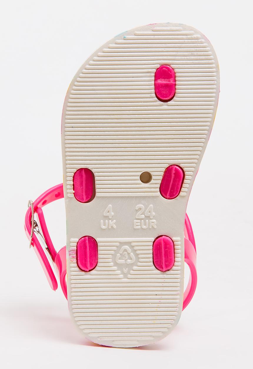 Foot Focus - Floral Sandal Dark Pink