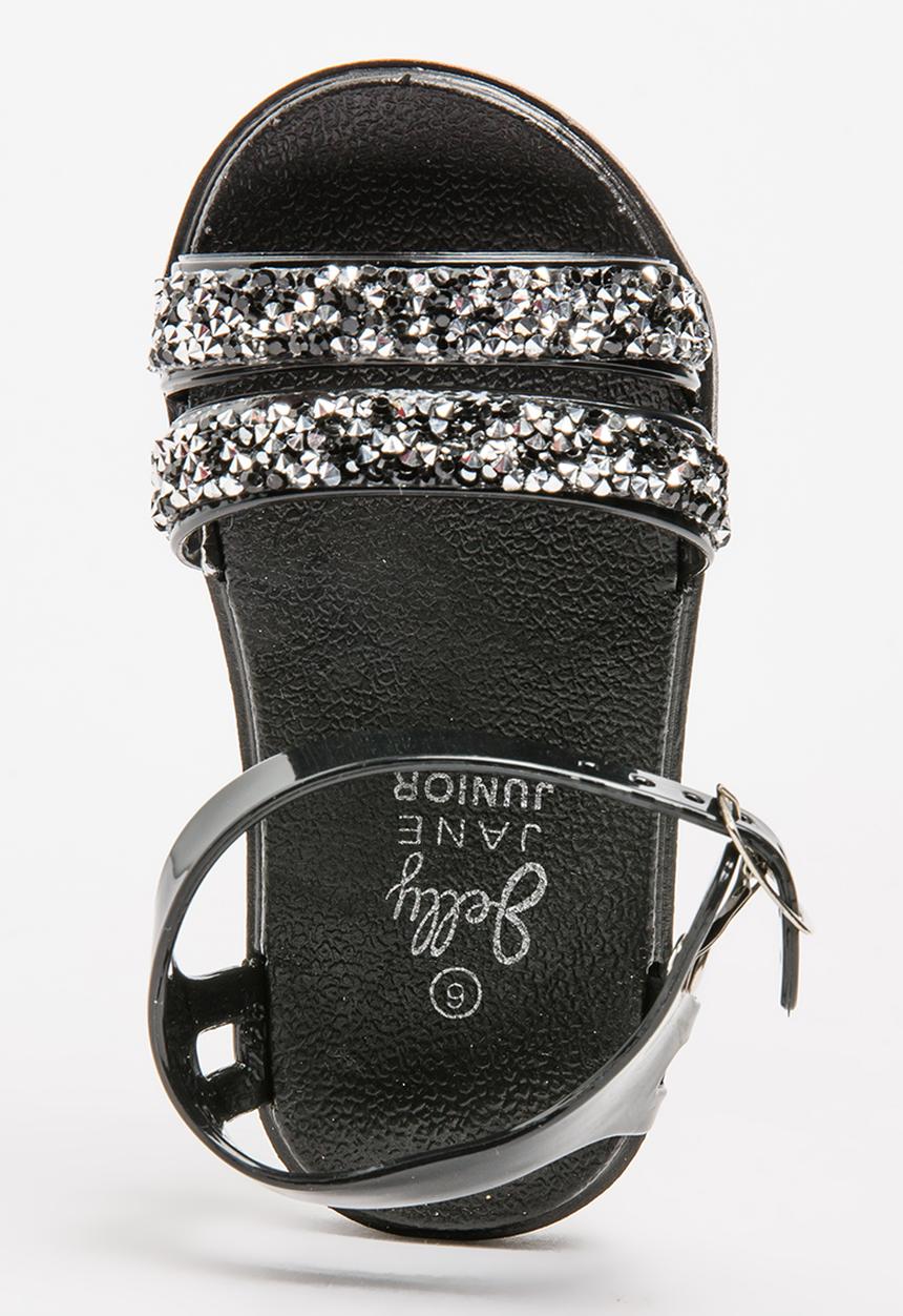 Foot Focus - Girls Glitter Sandal Black