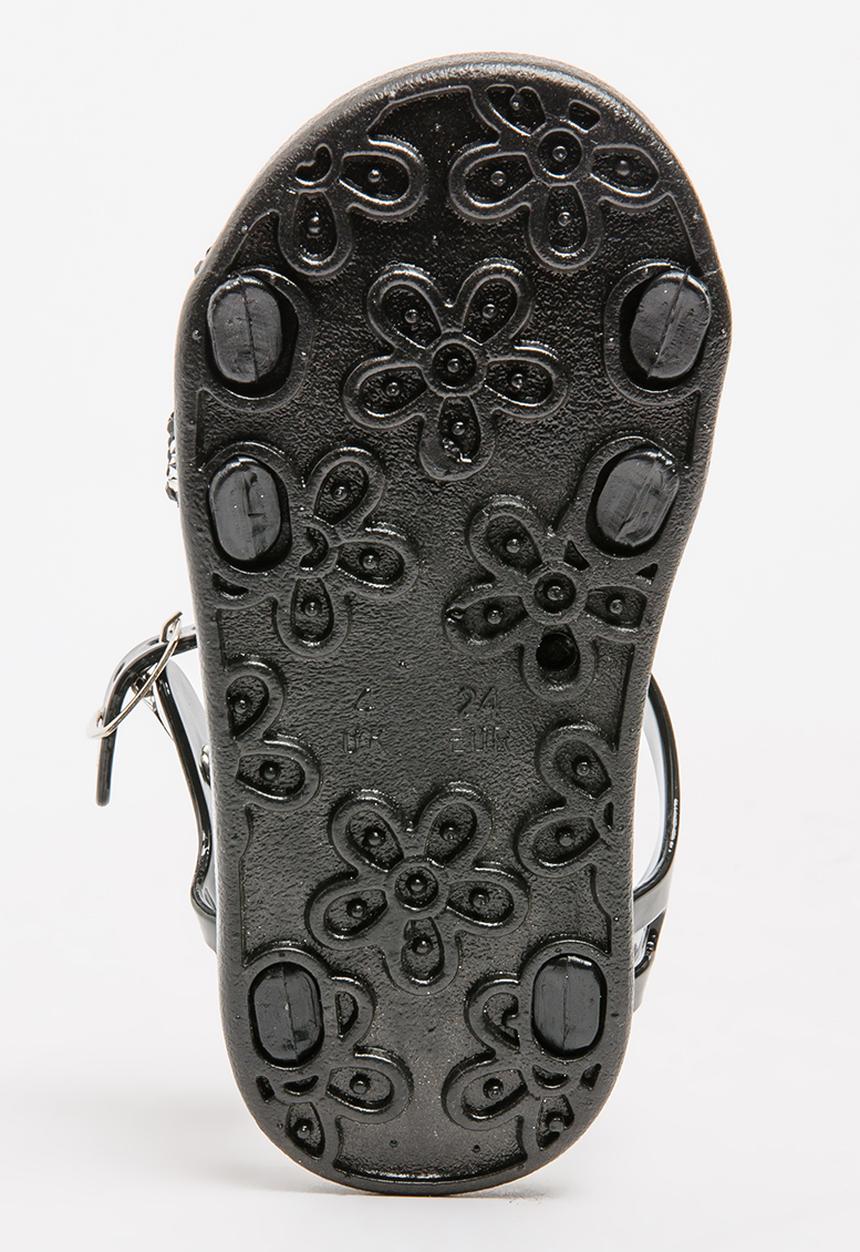 Foot Focus - Girls Glitter Sandal Black