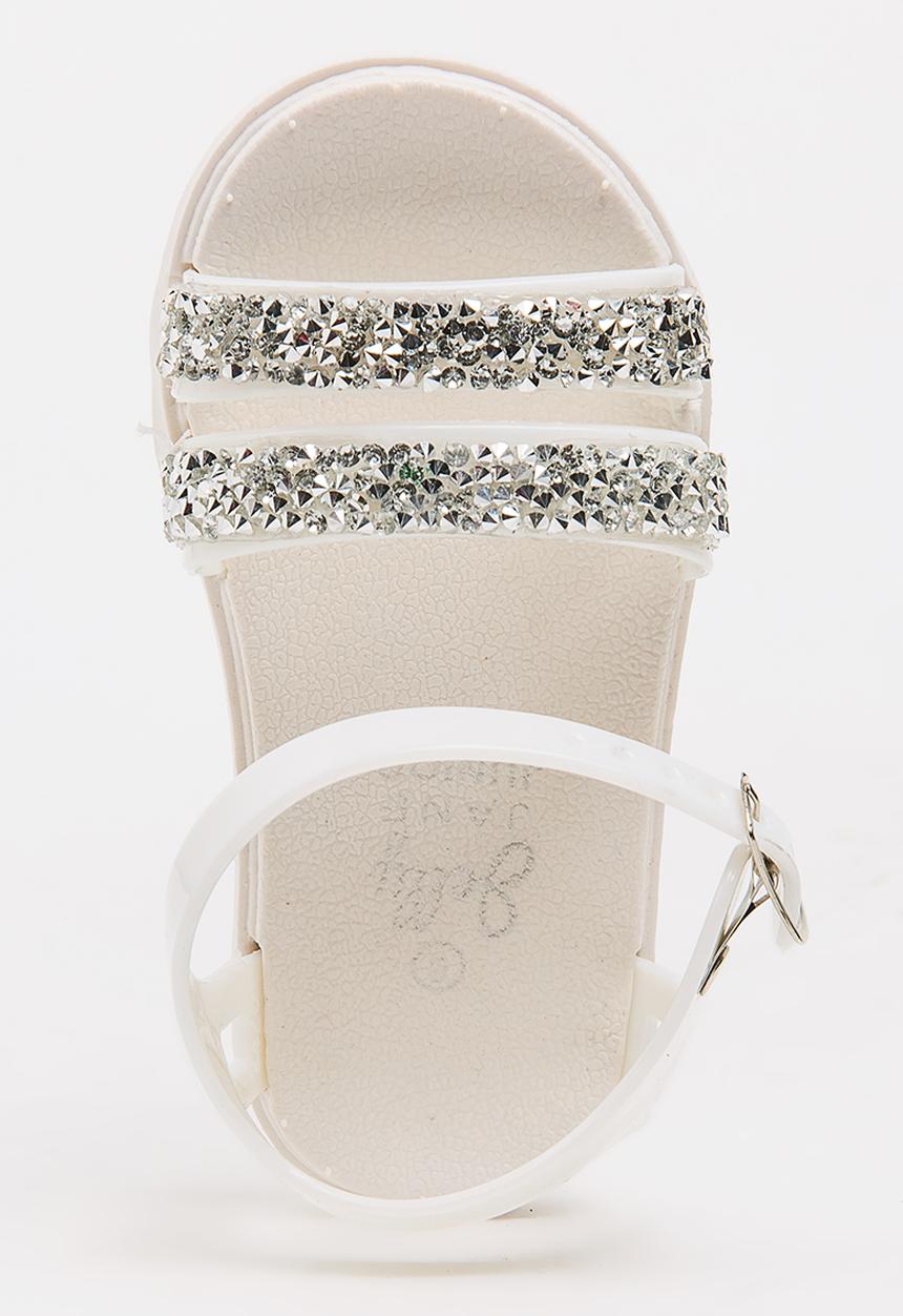 Foot Focus - Girls Glitter Sandal White