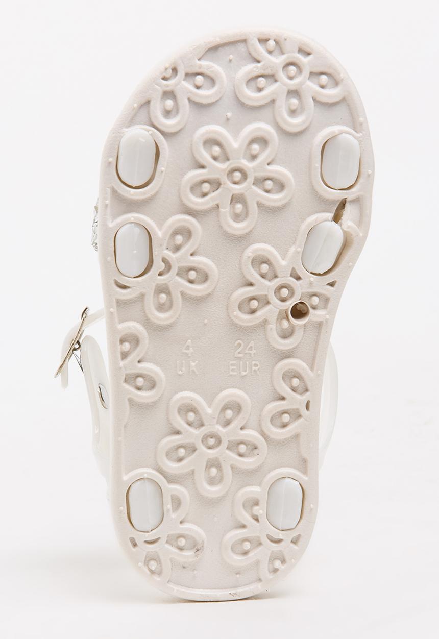 Foot Focus - Girls Glitter Sandal White
