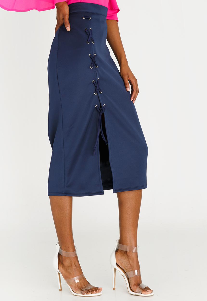STYLE REPUBLIC - Lace-up Skirt Navy