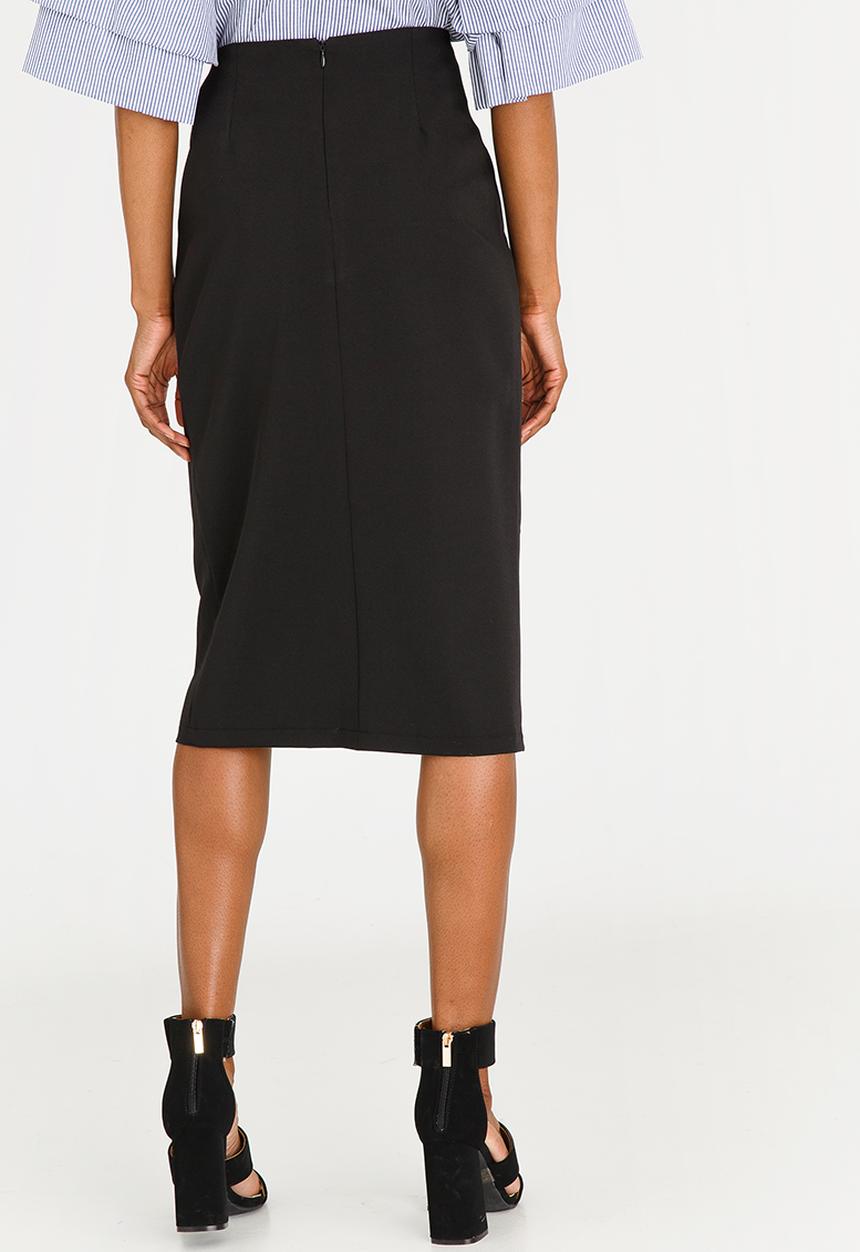 STYLE REPUBLIC - Eyelet Wrap Skirt Black