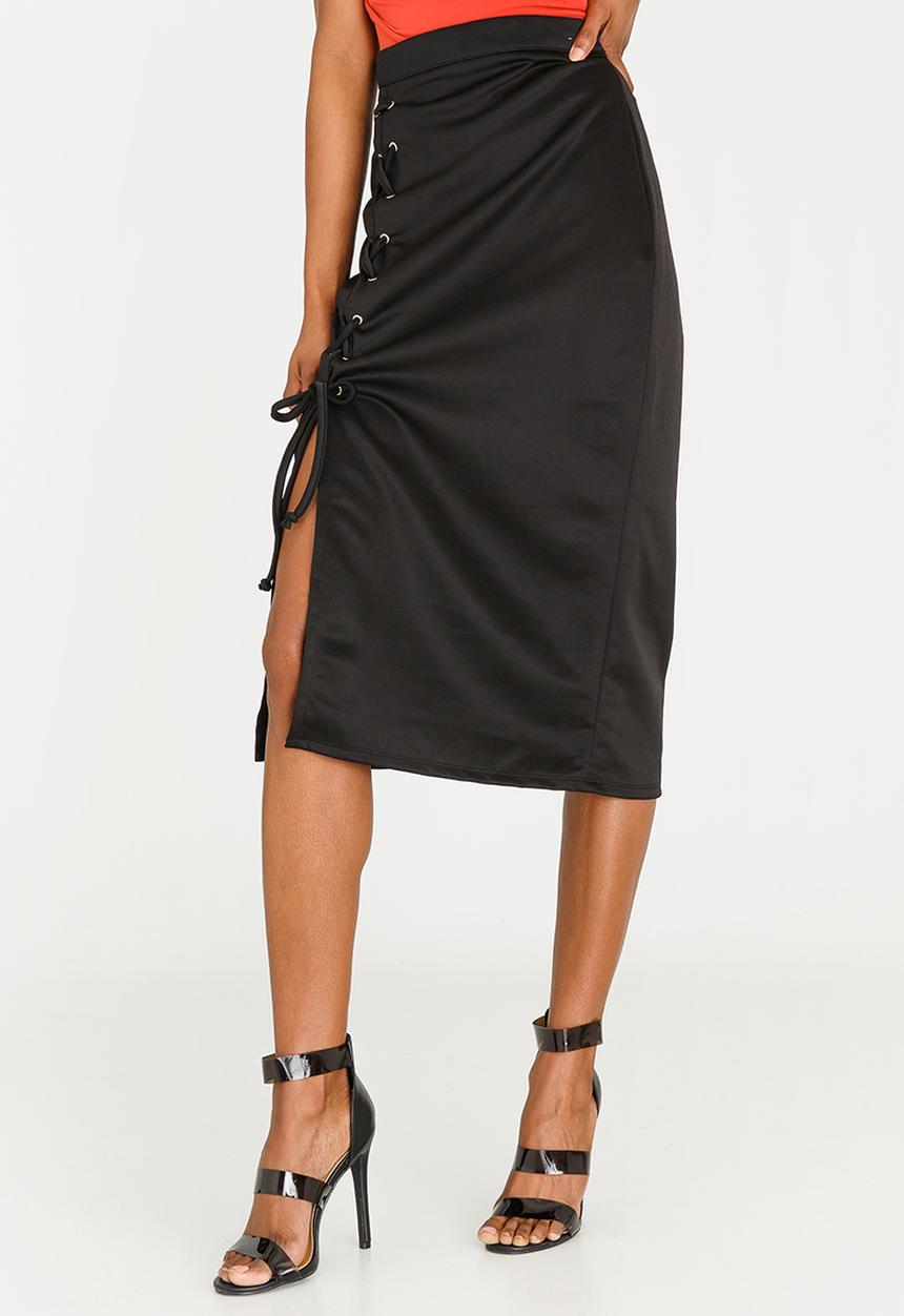 STYLE REPUBLIC - Lace-up Skirt Black