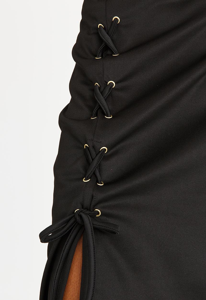 STYLE REPUBLIC - Lace-up Skirt Black