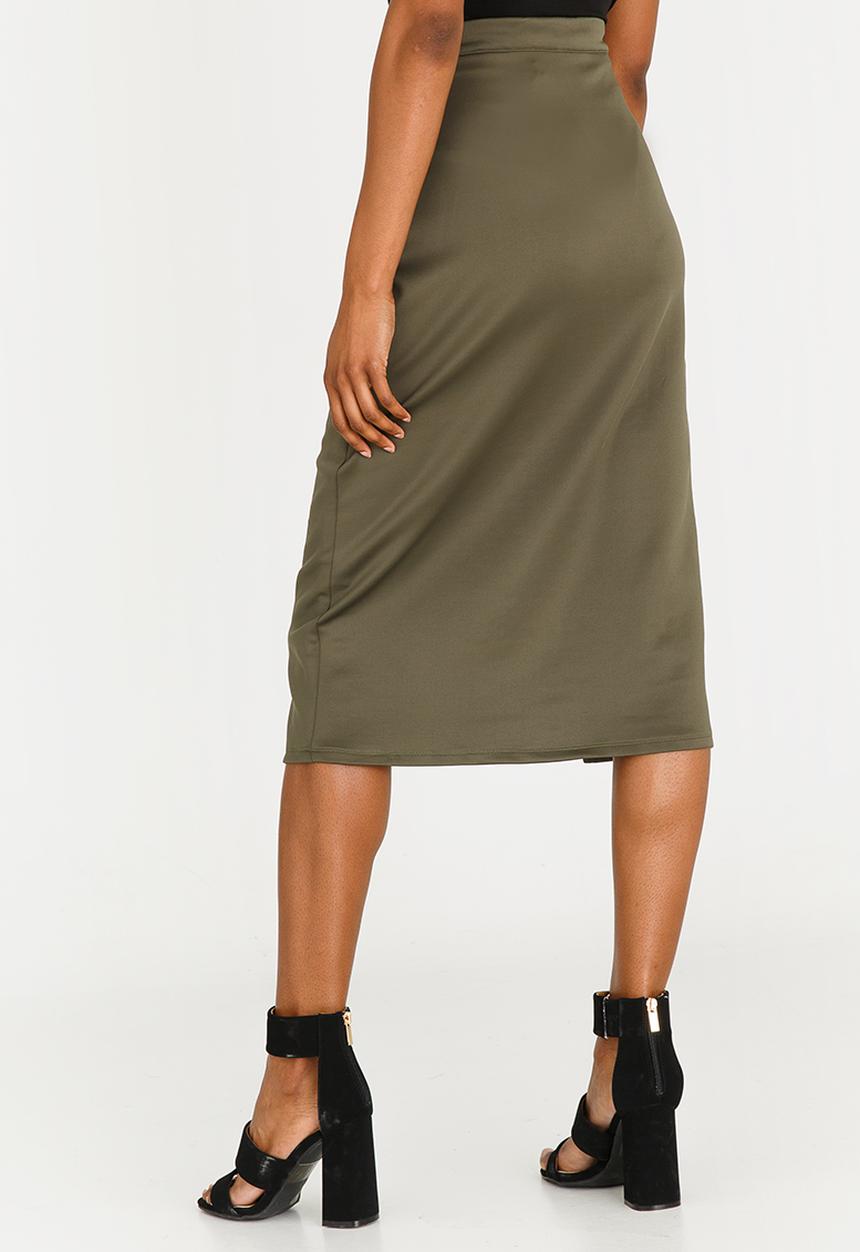 STYLE REPUBLIC - Lace-up Skirt Dark Green