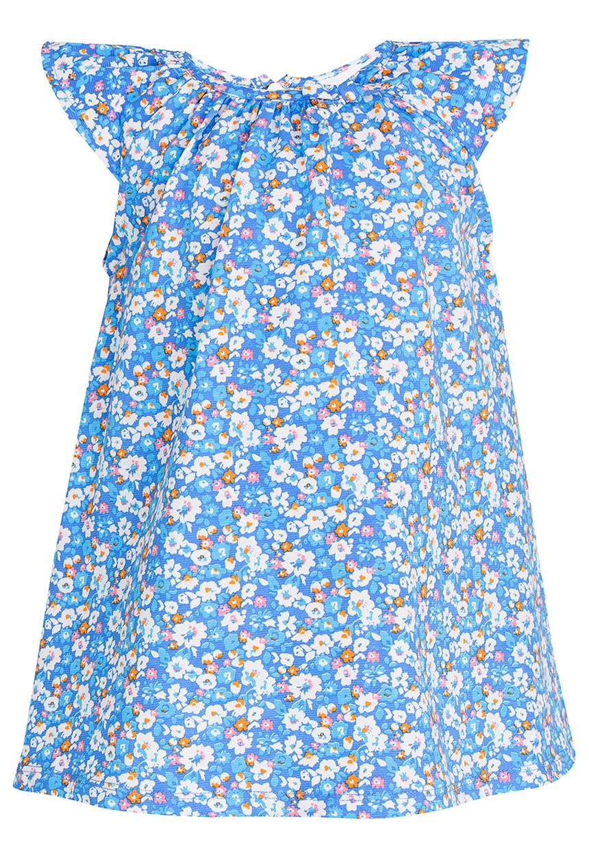 Pop Candy - Girls Printed   Dress Mid Blue