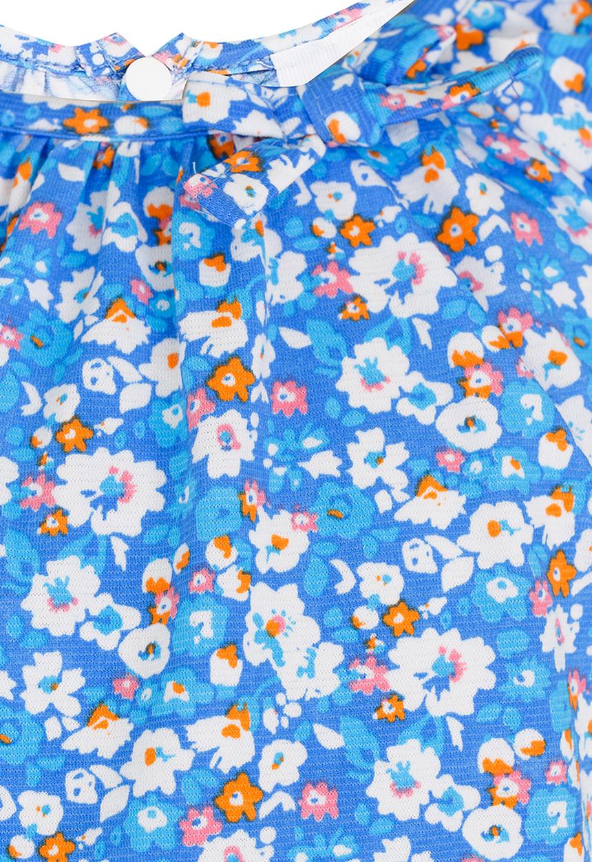 Pop Candy - Girls Printed   Dress Mid Blue