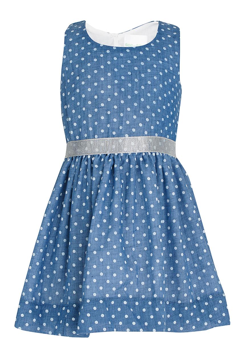 See-Saw - Cotton Princess Dress with Ribbon Multi-colour