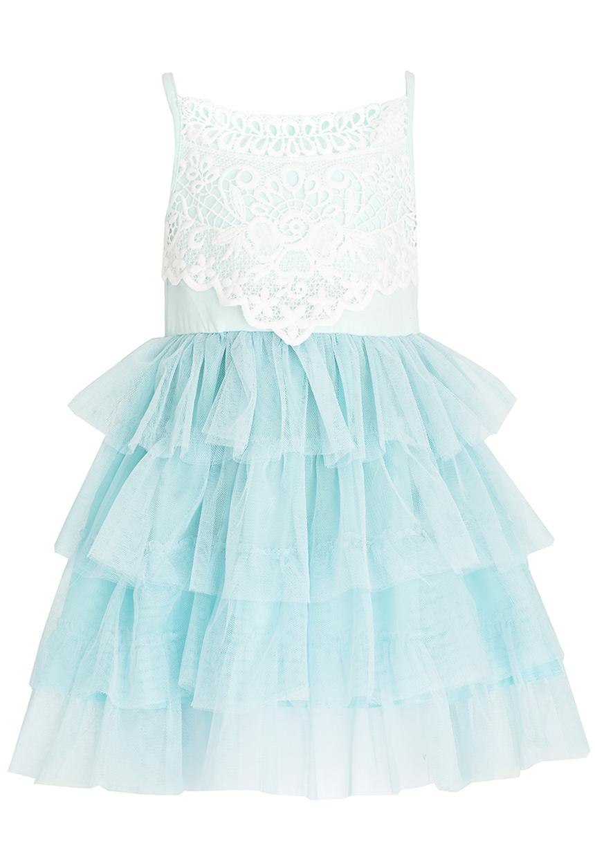 Pop Candy - Tulle and Lace Combo Dress Aqua