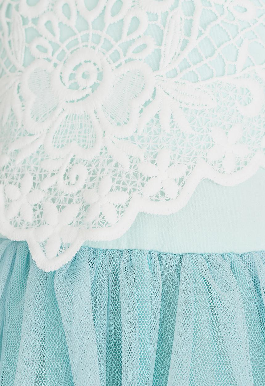 Pop Candy - Tulle and Lace Combo Dress Aqua