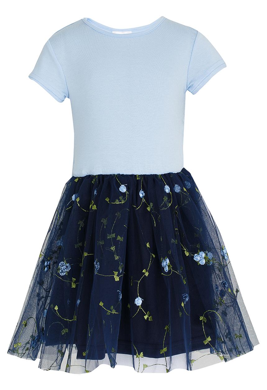 See-Saw - Embroidered Mesh Combo Dress Navy