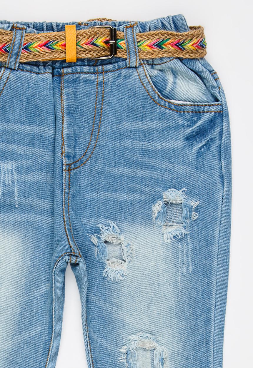 Pop Candy - Girls Ripped Jeans Blue