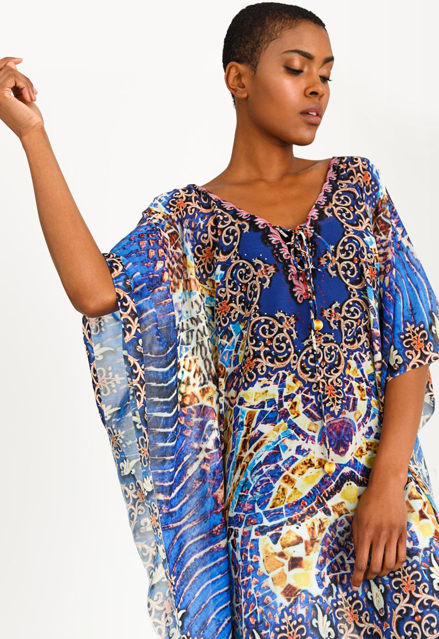 cath.nic - Multi-coloured Peacock Kaftan Top Multi-colour