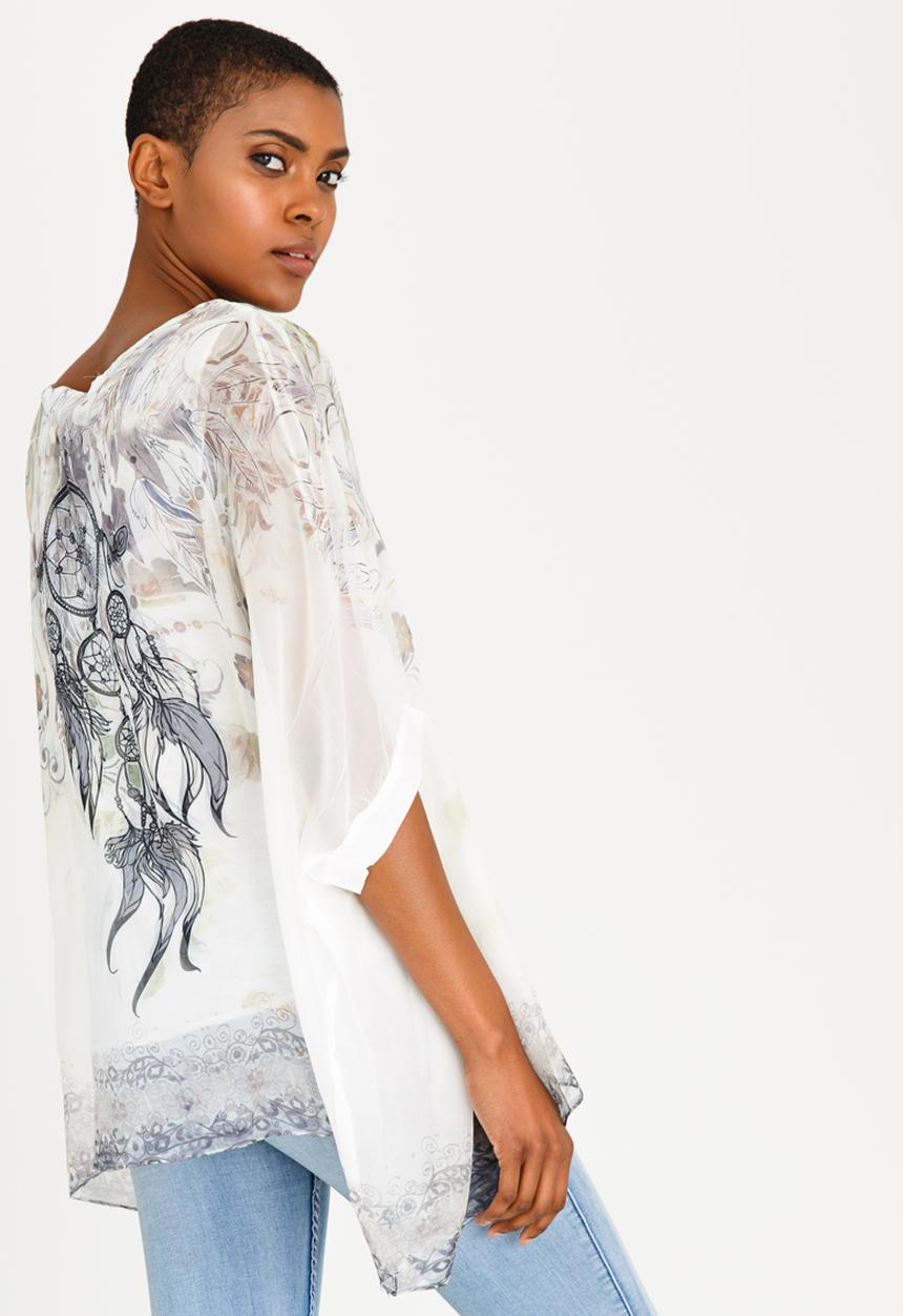 Revenge - Feather Print Blouse Multi-colour