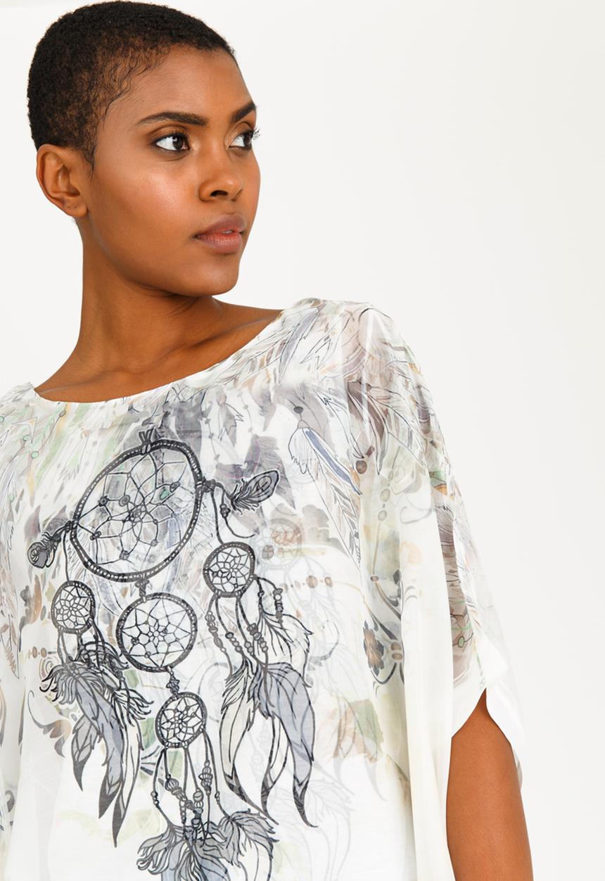 Revenge - Feather Print Blouse Multi-colour