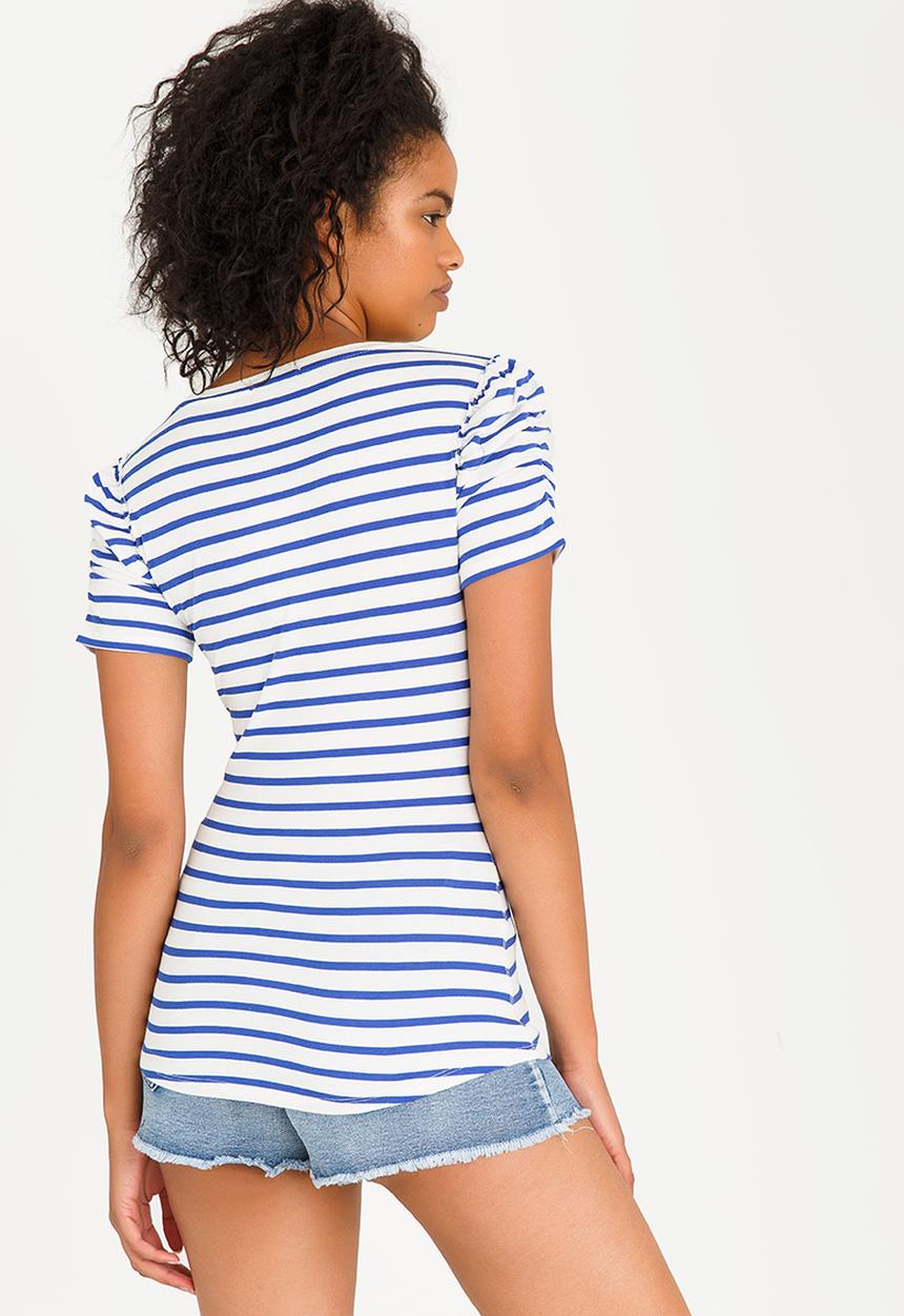 SISSY BOY - Leroi Striped Tee Blue and White