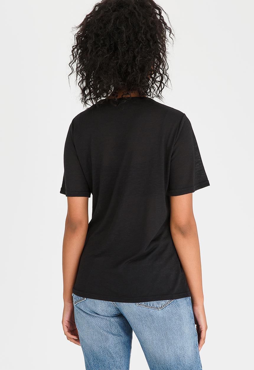 c(inch) - Lace-Up Choker Detail Tee Black