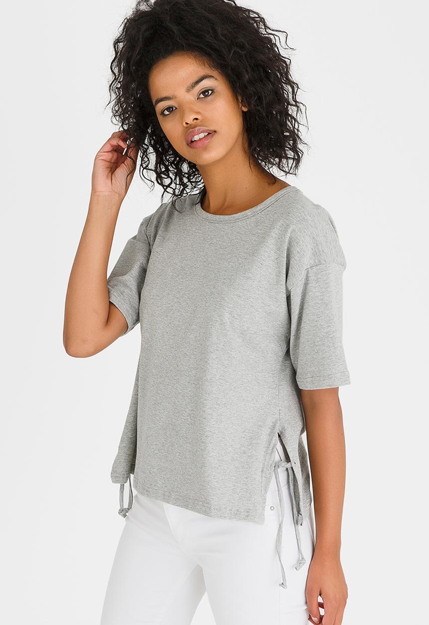c(inch) - Side Tie T-shirt Grey