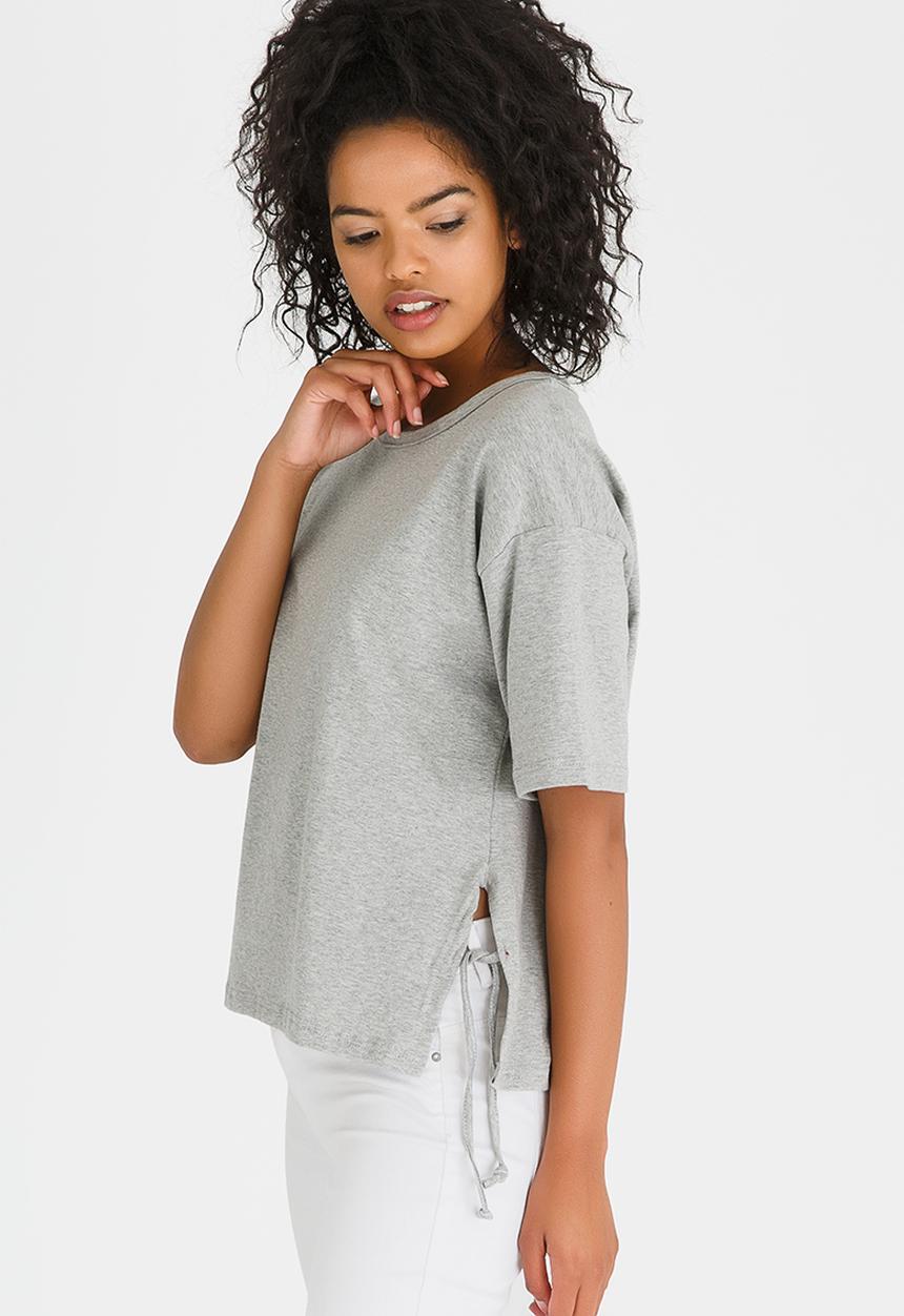 c(inch) - Side Tie T-shirt Grey