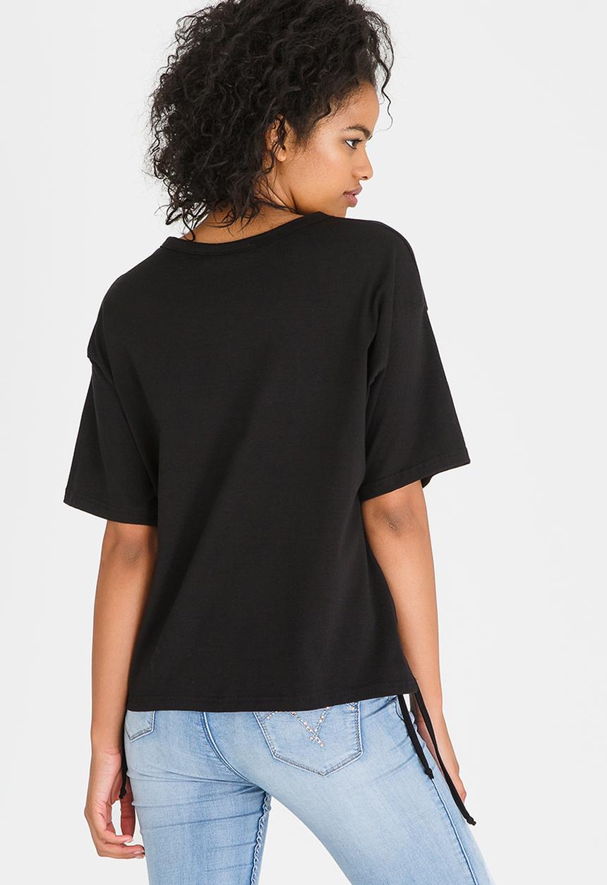 c(inch) - Side Tie T-shirt Black