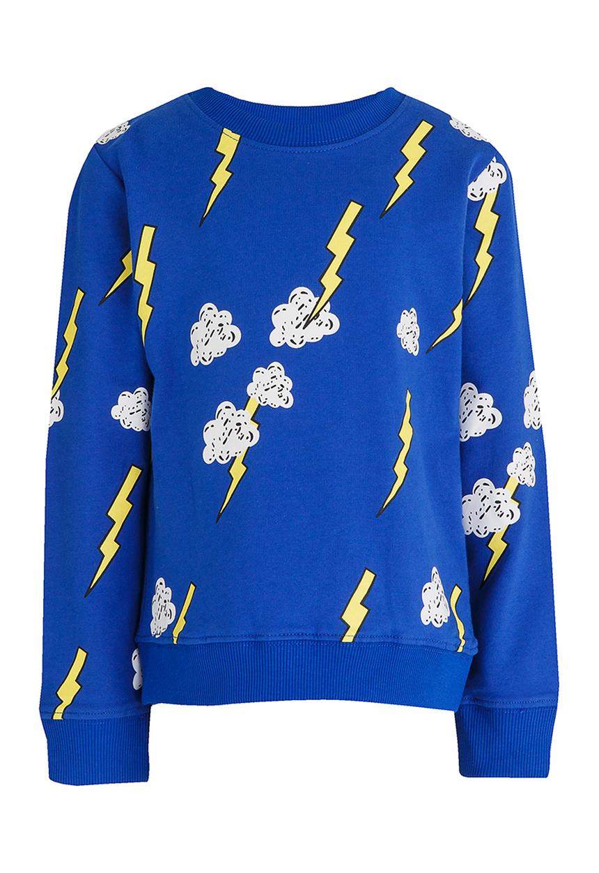 Pop Candy - Printed Sweat Top Blue