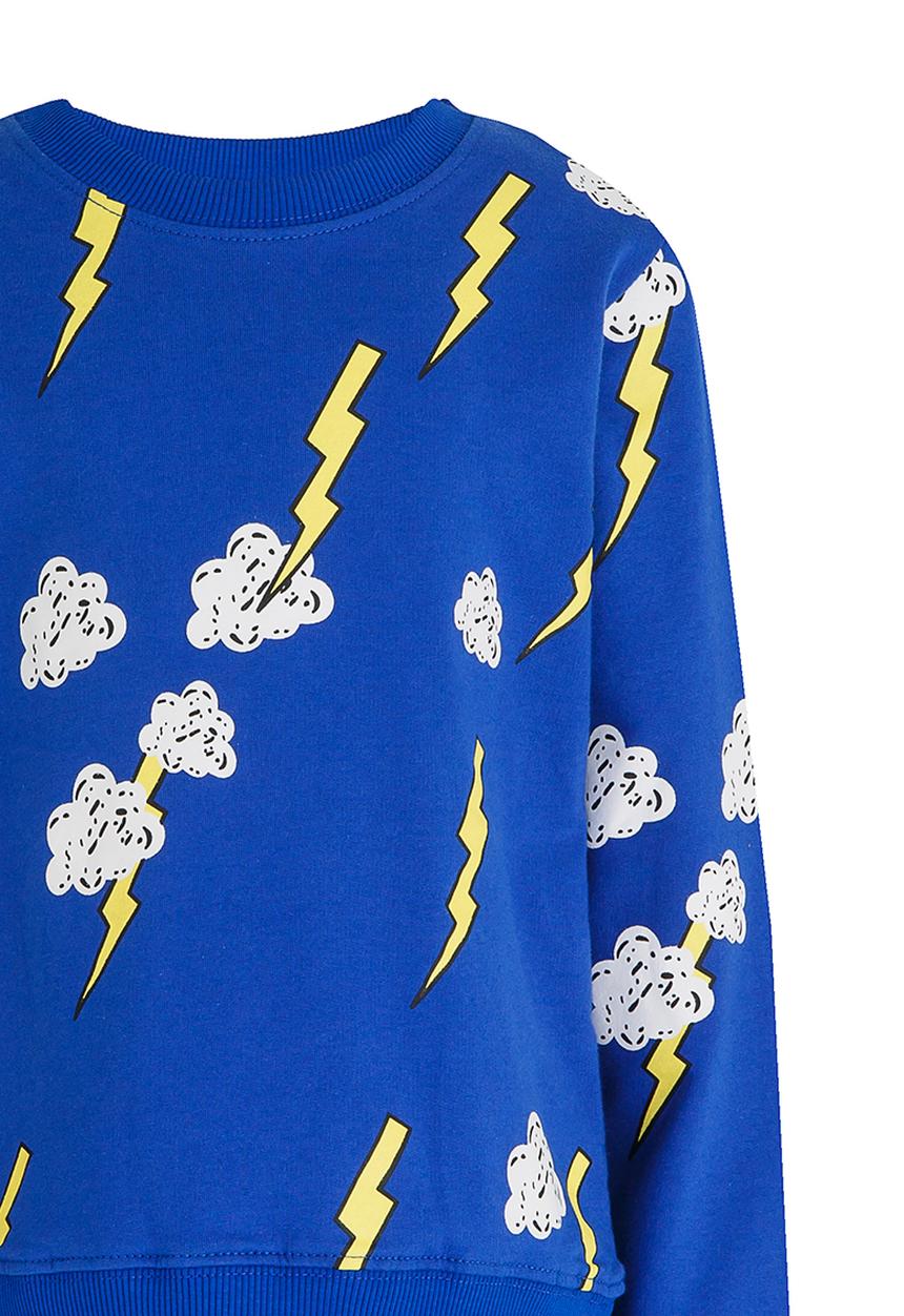 Pop Candy - Printed Sweat Top Blue