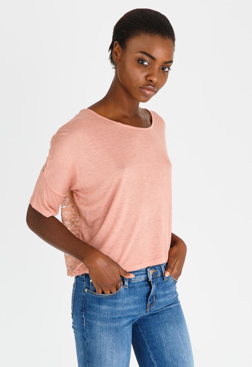 edit - Lace Detail Top Mid Pink