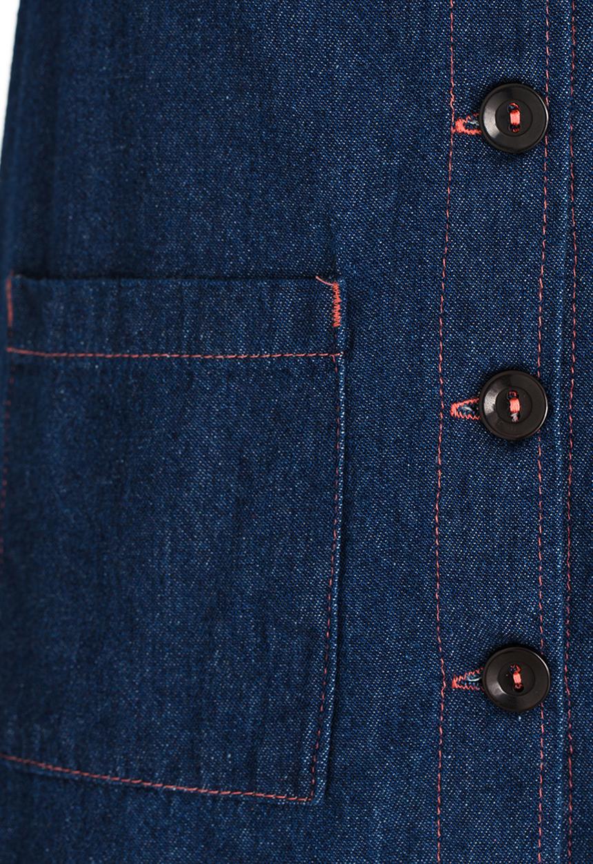 Twin Clothing - Shirt Dress Dark Blue