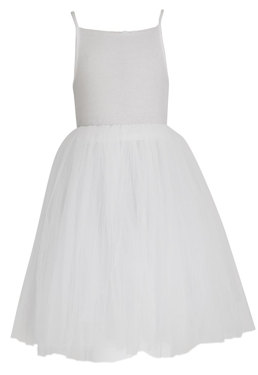 Pop Candy - Girls Tulle Combo Dress White