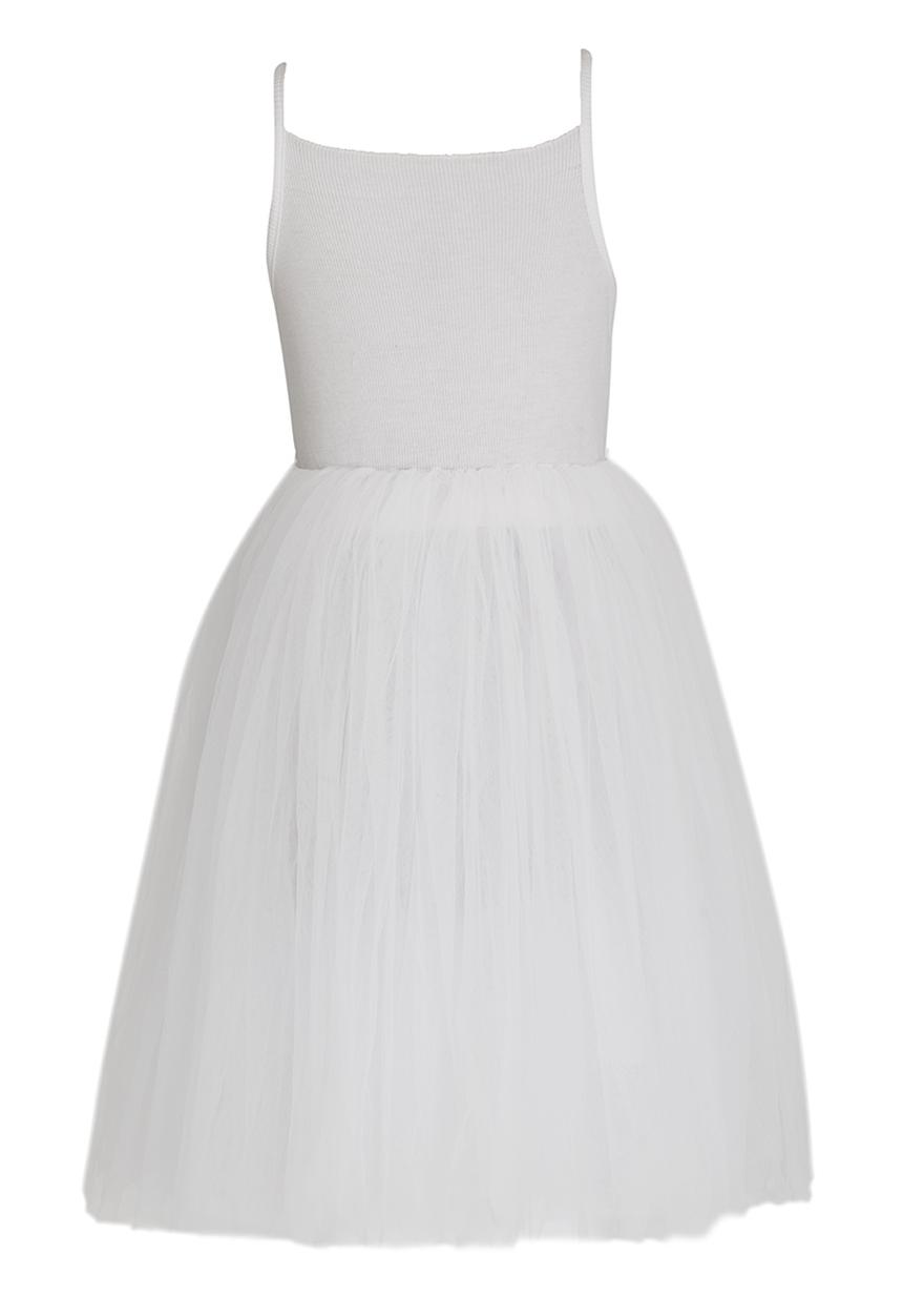 Pop Candy - Girls Tulle Combo Dress White