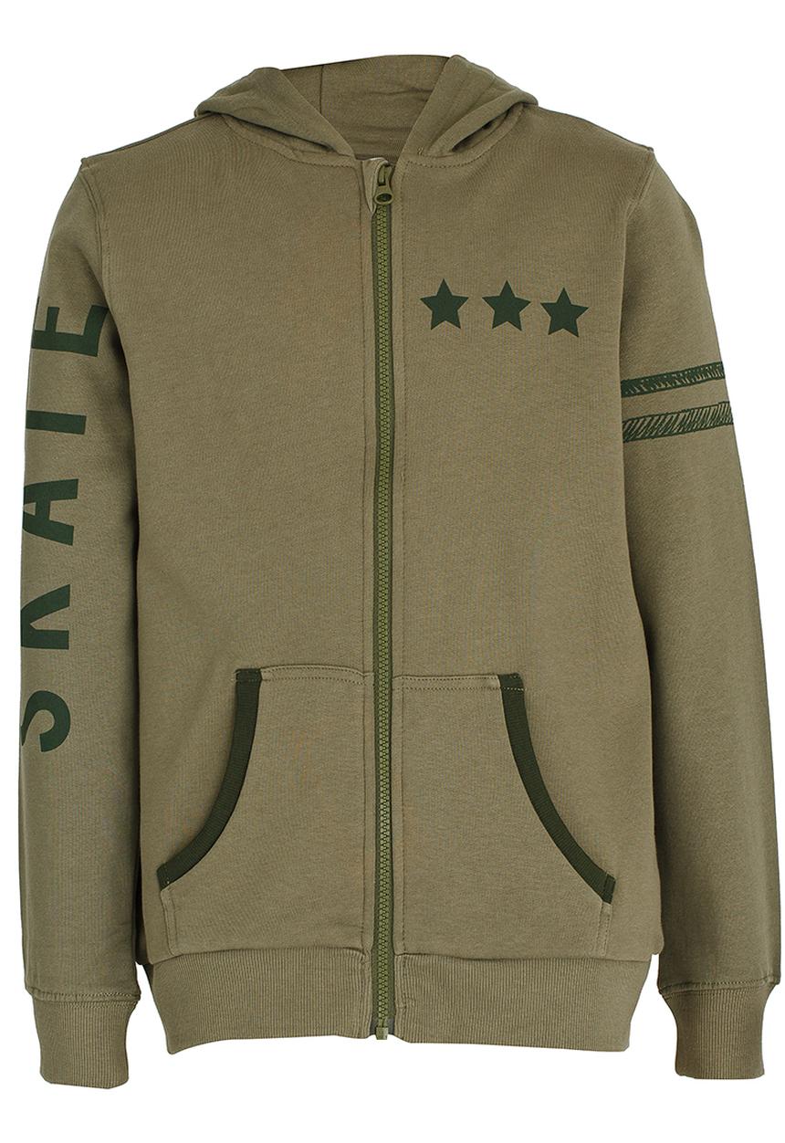 Name It - Boys Printed Hoodie Dark Green