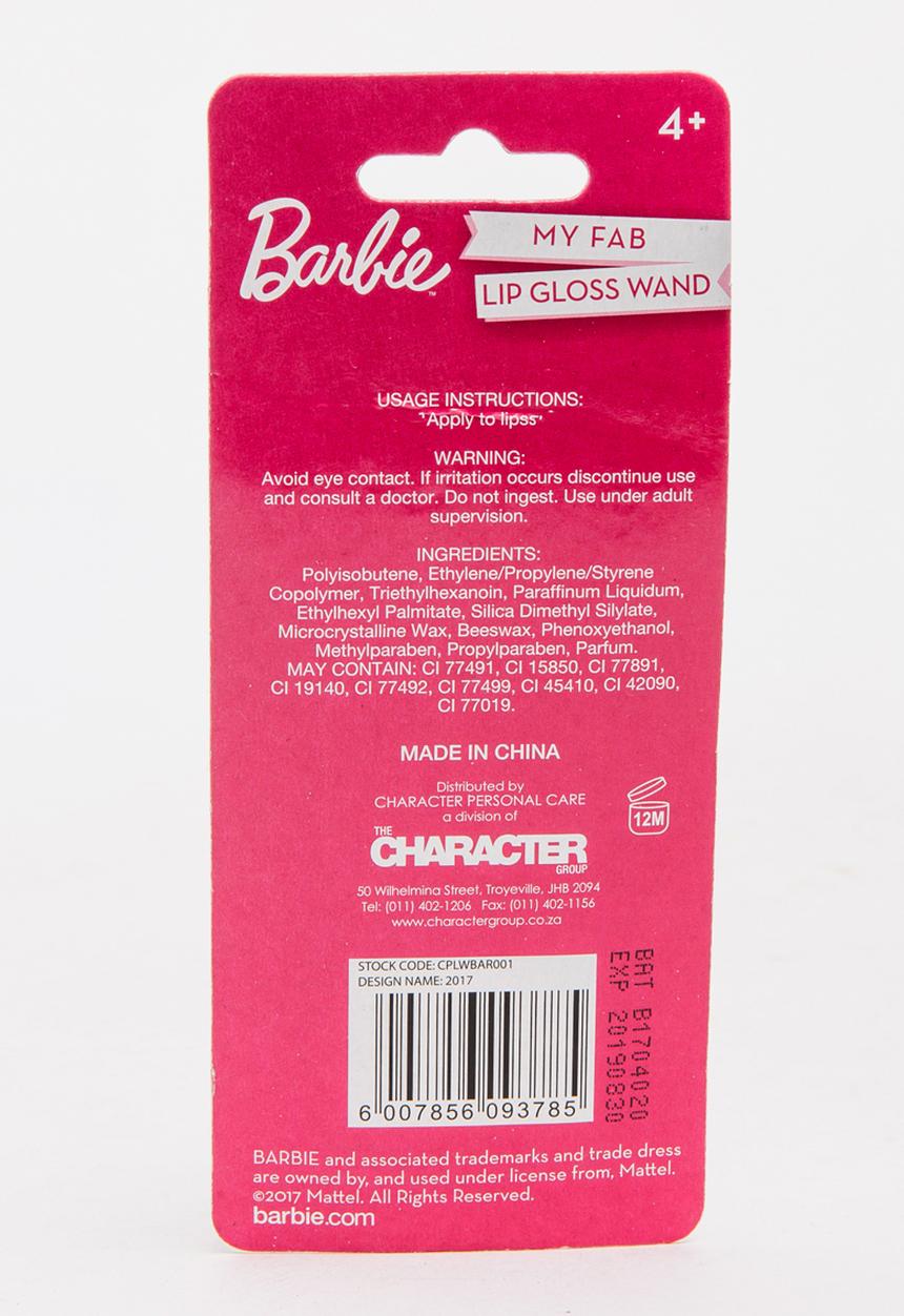 Character Fashion - Barbie Single Lip Gloss with Crown Multi-colour
