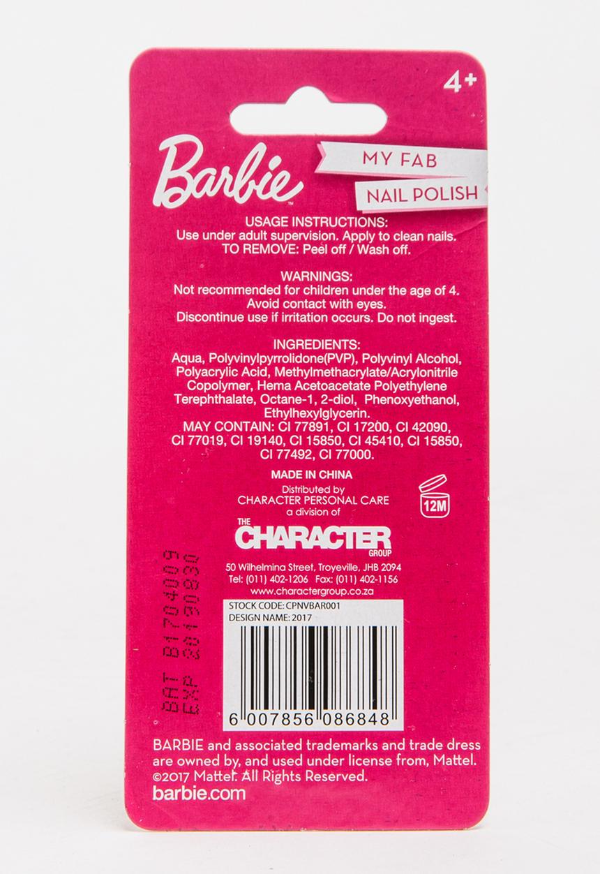 Character Fashion - Barbie Single Nail Varnish Multi-colour