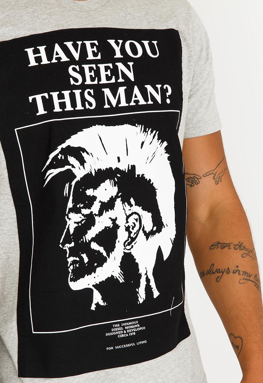 Diesel  - T-Joe Stone Wash T-shirt Grey Melange