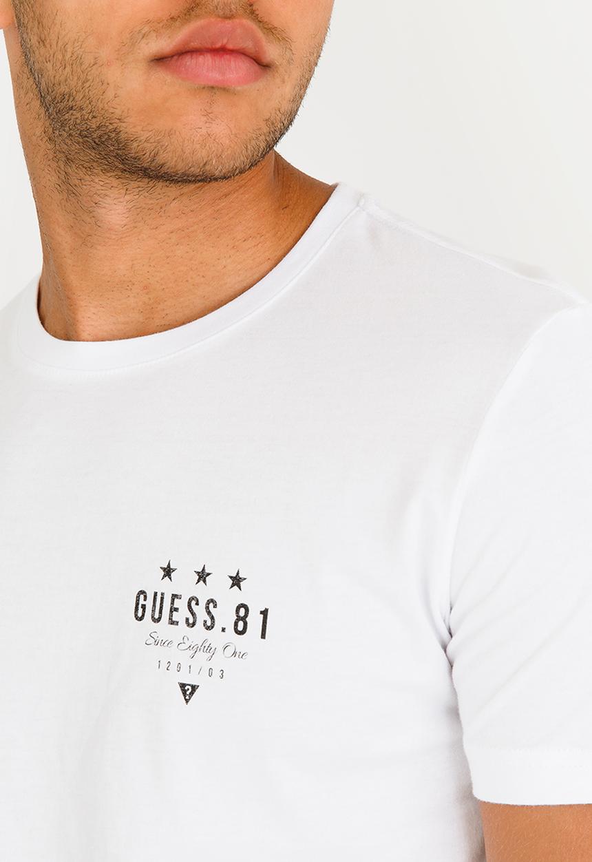 GUESS - Tri Star  Crew Neck Tee White