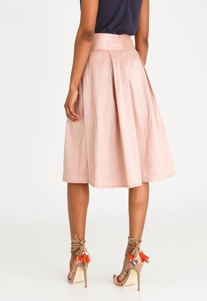edit - High Waisted Fit and Flare Skirt Pale Pink