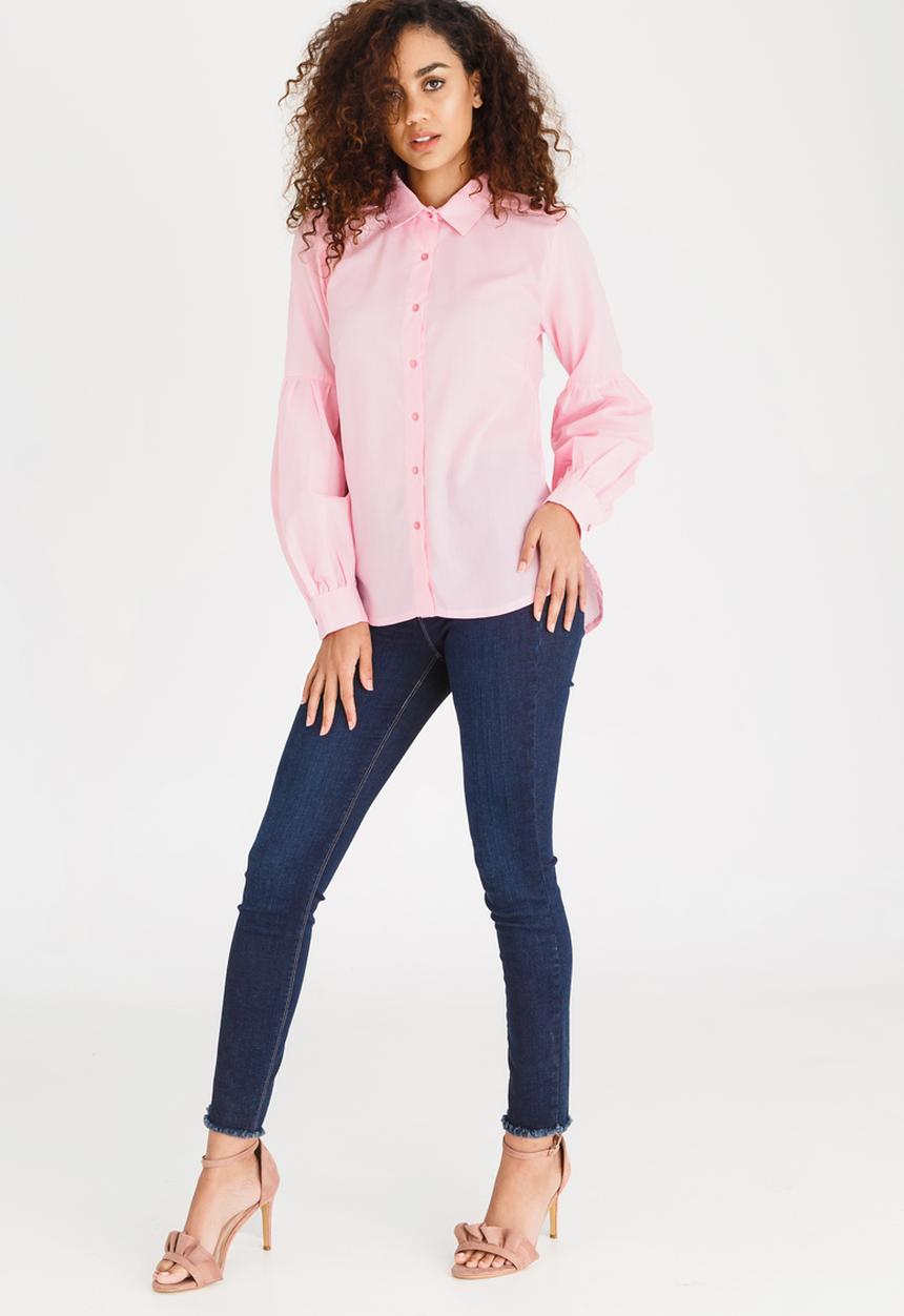 edit - Longsleeve Shirt with Sleeve Detail Pale Pink