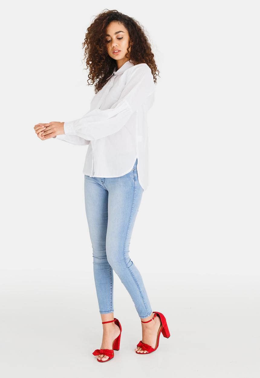 edit - Longsleeve Shirt with Sleeve Detail White