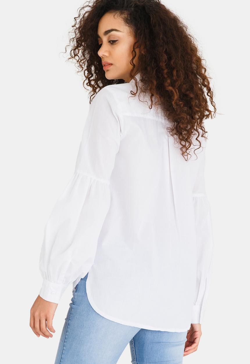 edit - Longsleeve Shirt with Sleeve Detail White