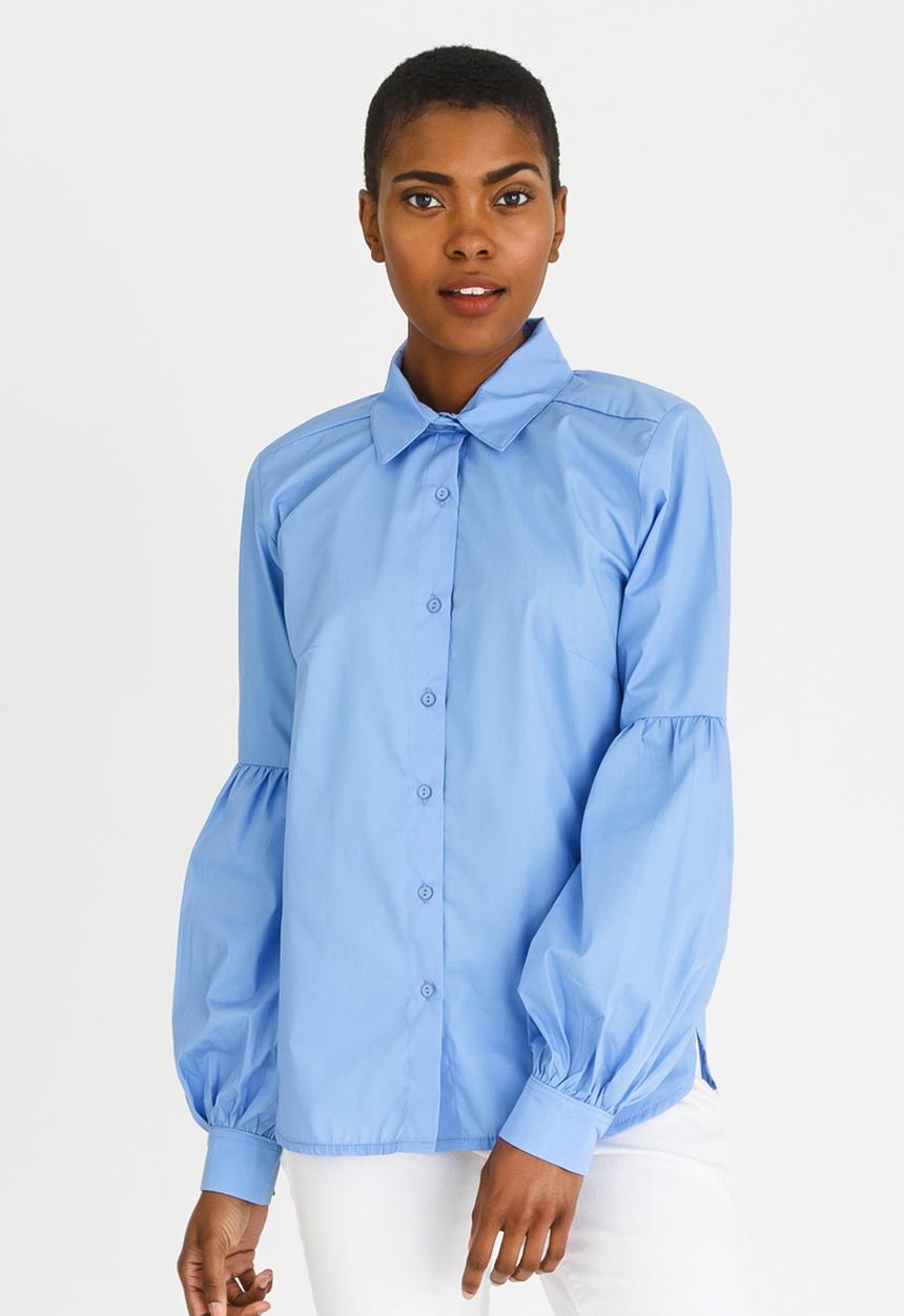 edit - Longsleeve Shirt with Sleeve Detail Pale Blue
