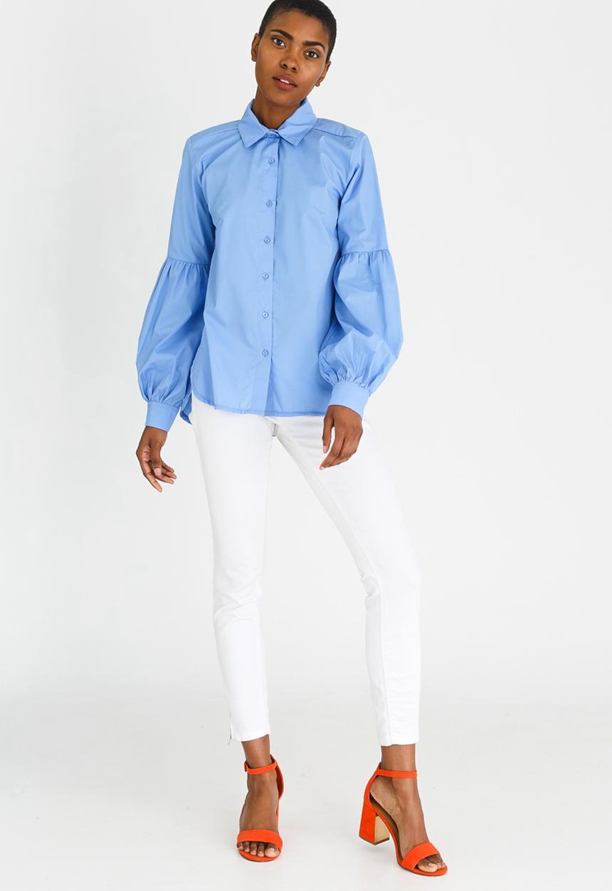 edit - Longsleeve Shirt with Sleeve Detail Pale Blue