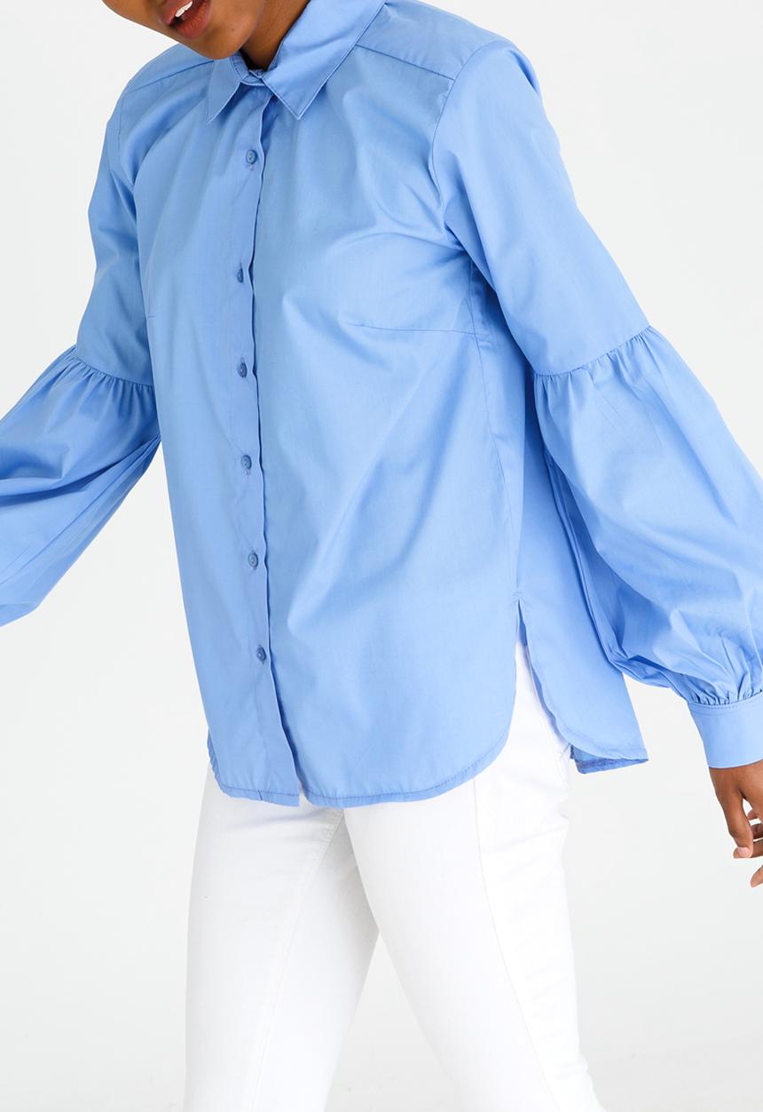 edit - Longsleeve Shirt with Sleeve Detail Pale Blue