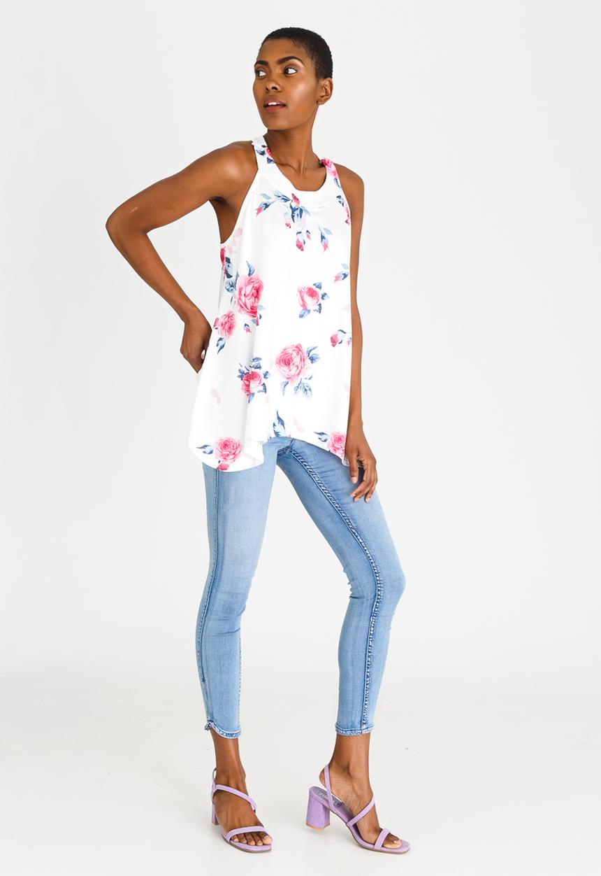 edit - Knit Racer Back Top Multi-colour