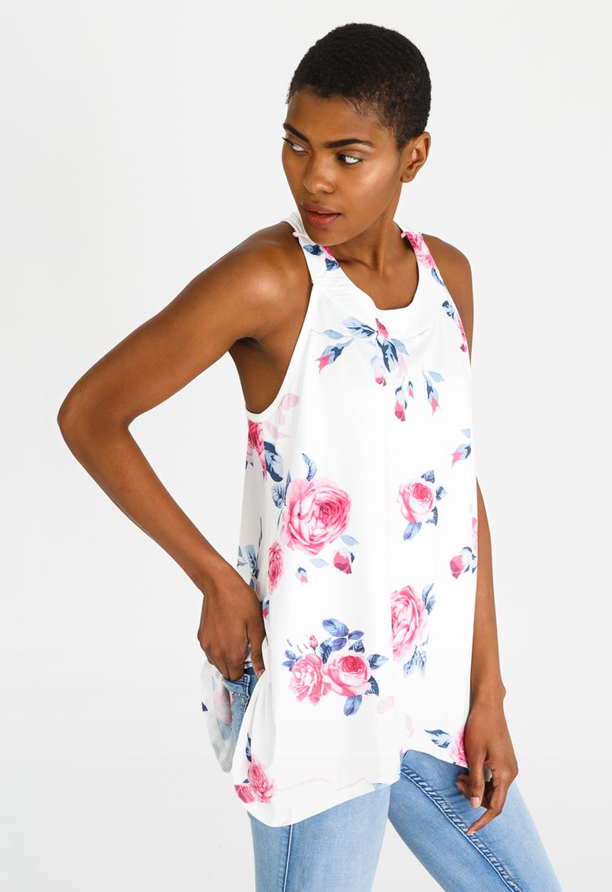 edit - Knit Racer Back Top Multi-colour