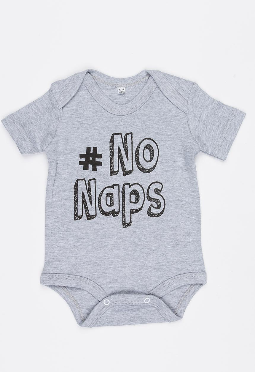 Funky Shop - Slogan Baby Grow Grey