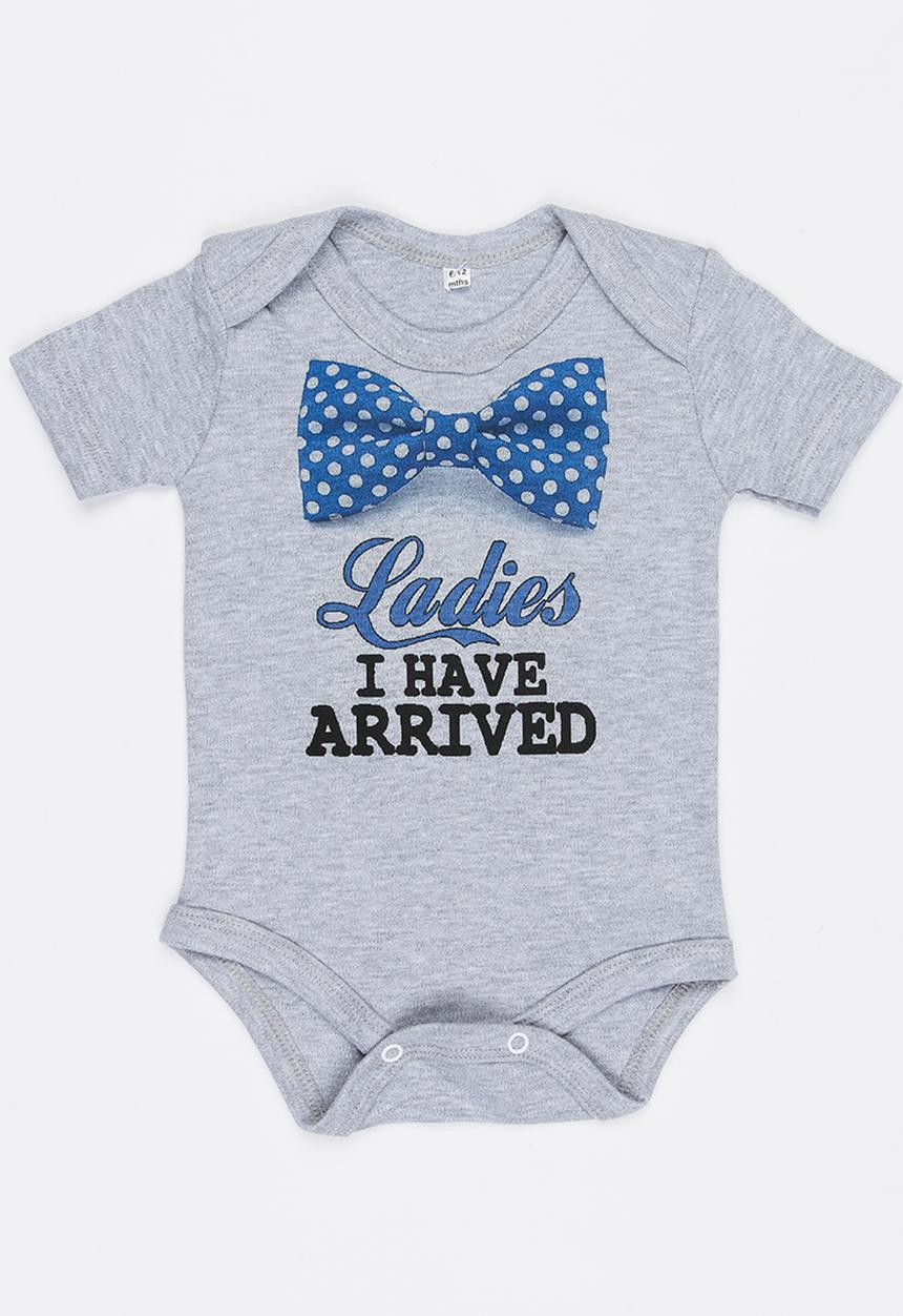 Funky Shop - Slogan Baby Grow Grey