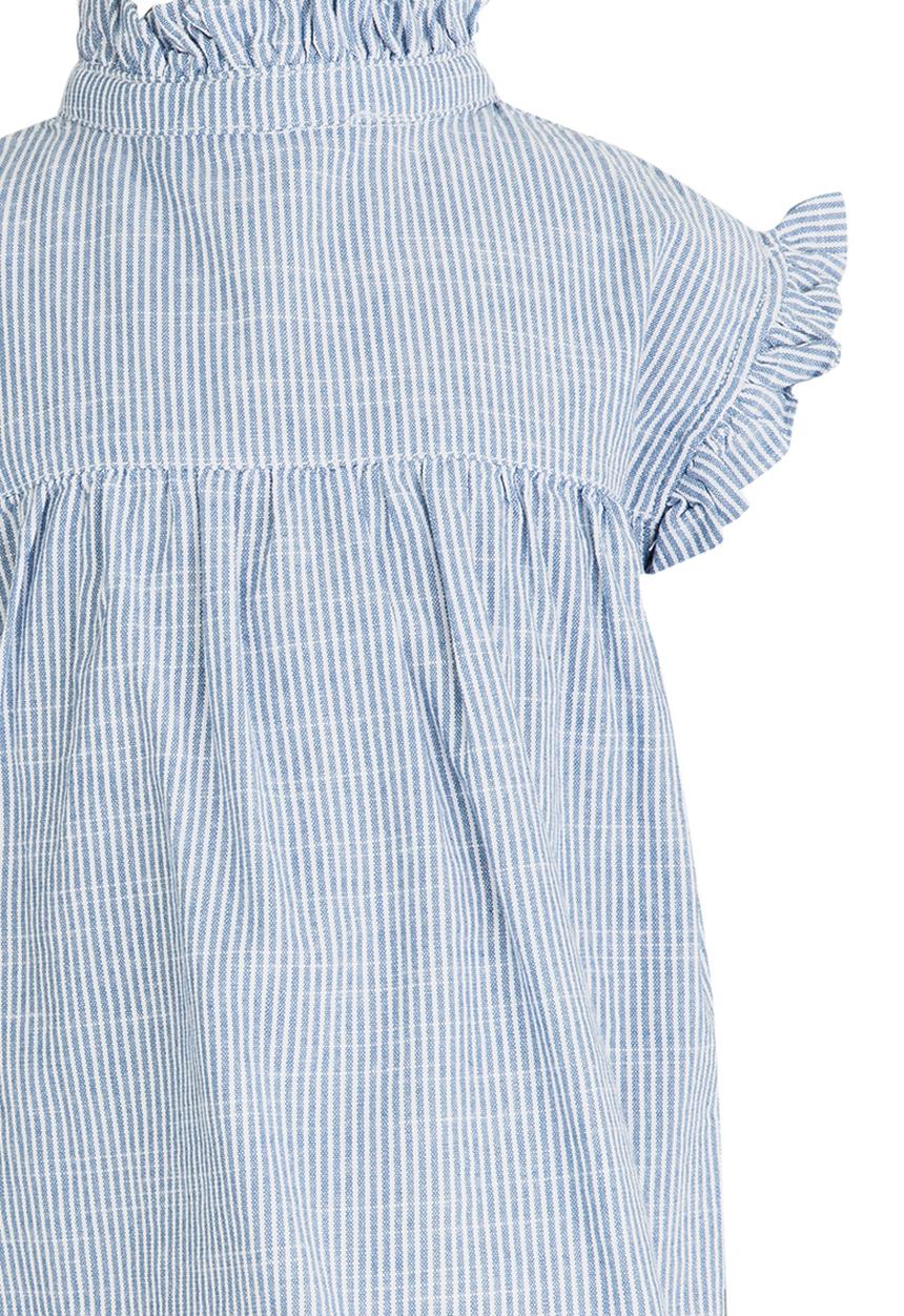 Name It - Ruffle Neck Blouse Pale Blue